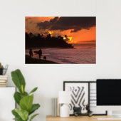 Sunset in Rincon, Puerto Rico Poster (Thuiskantoor)