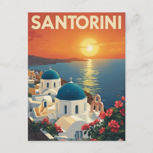 Sunset in Santorini Briefkaart (Voorkant)