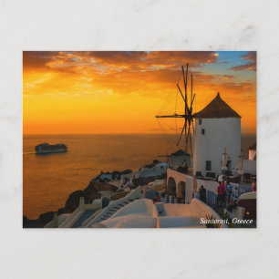 Sunset in Santorini, Griekenland - Briefkaart OiaW