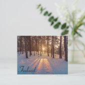 Sunset in sneeuwwinterdenboksdoek briefkaart (Staand voorkant)