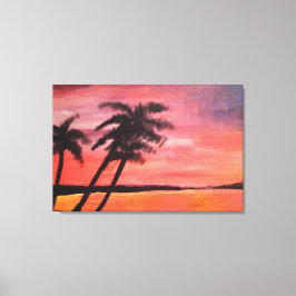 Sunset In The Tropics Canvas Afdruk