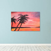 Sunset In The Tropics Canvas Afdruk (Insitu (Houten vloer))