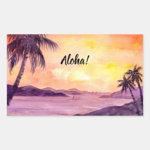 Sunset in Tropics door Farida Greenfield Rechthoekige Sticker