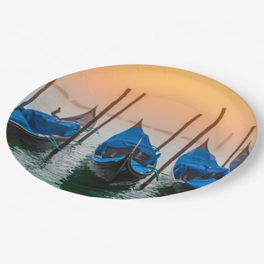 Sunset in Venetië Papieren Bordje (Gekanteld)