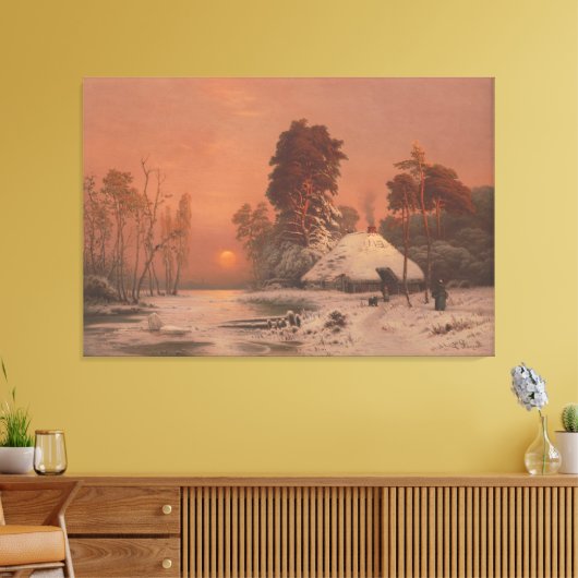 Sunset in winter Canvas Afdruk (Insitu (Woonkamer))