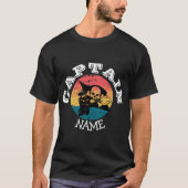 Sunset Jolly Roger met Pirate Party Ship T-Shirt (Voorkant)