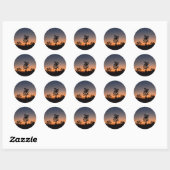 Sunset Joshua Trees Ronde Sticker (Vel)