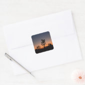Sunset Joshua Trees Square Sticker (Envelop)