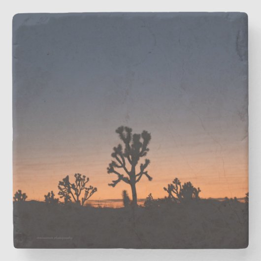 Sunset Joshua Trees Stenen Onderzetter (Voorkant)