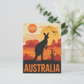 Sunset Kangaroo in Australia Briefkaart (Staand voorkant)