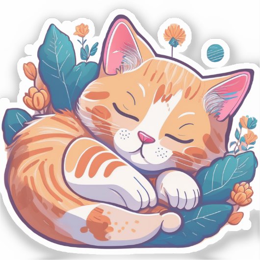 Sunset Kat Sticker (Voorkant)
