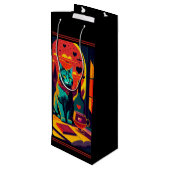 Sunset kattenboeken en wijn wijn cadeautas (Achterkant Gekanteld)