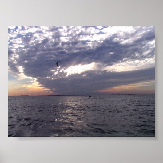 Sunset Kiteboarding Poster (Voorkant)