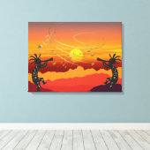 Sunset Kokopelli et toile de musique (Insitu (Plancher de Bois))