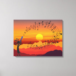 Sunset Kokopelli et toile de musique