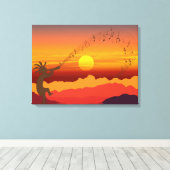 Sunset Kokopelli et toile de musique (Insitu (Plancher de Bois))
