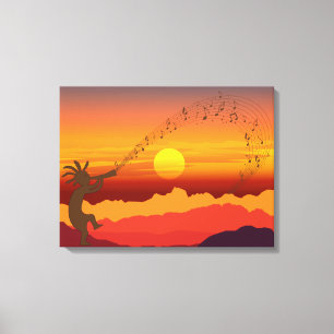 Sunset Kokopelli et toile de musique