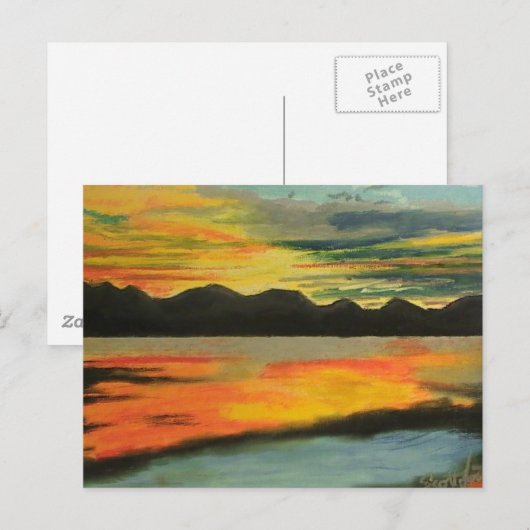 Sunset Lake Briefkaart (Voorkant / Achterkant)