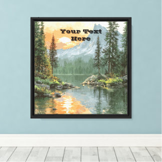 Sunset Lake Canvas Afdruk
