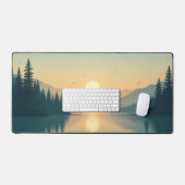 Sunset Lake Desk Mat - Forêt Pittoresque Mousepad, (Clavier et souris)