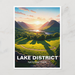 Sunset Lake District Nationaal Park Briefkaart
