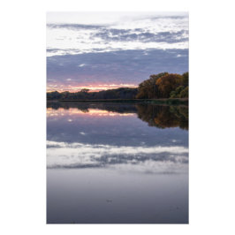 Sunset Lake Faux verpakt Canvas Print Foto Afdruk