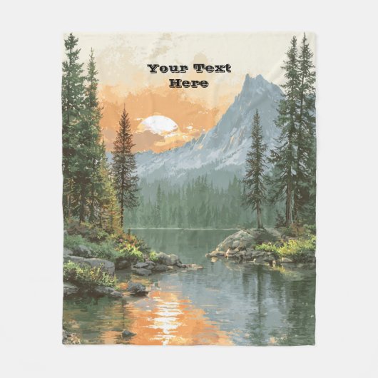 Sunset Lake Fleece Deken (Voorkant)