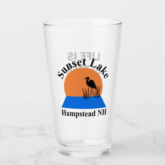 Sunset Lake Pint Glass Glas (Voorkant)