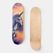 Sunset Lake River Eenhoorn Zeven Skateboard (Voorkant)