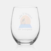 Sunset Lake Stemless Wine Glass Wijnglas Zonder Voet (Achterkant)