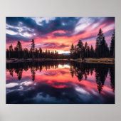 Sunset Lake & Tree Line Poster (Voorkant)
