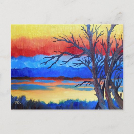 Sunset Lakeside Briefkaart (Voorkant)