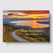 Sunset Landcape Avion Véritable huile (Recto)