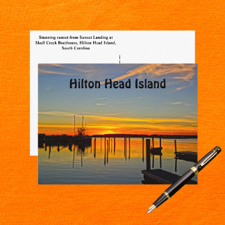 Sunset Landing Skull Creek Boathouse Hilton Head Briefkaart