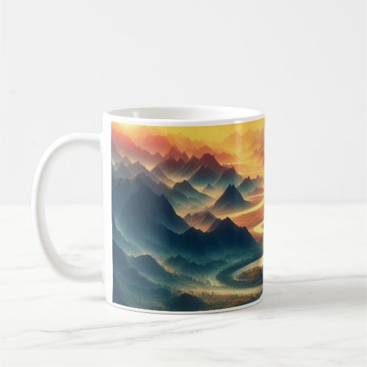 Sunset Landscape Valley Mug (Gauche)