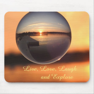 Sunset Live Laugh Love Crystal Ball Muismat