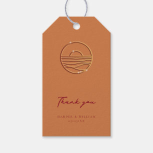 Sunset logo Terracotta Bedankt Cadeaulabel