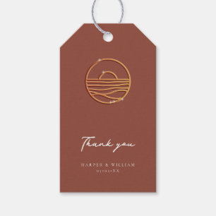 Sunset logo Terracotta Bedankt Cadeaulabel