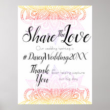 Sunset Mandala Wedding Hashtag