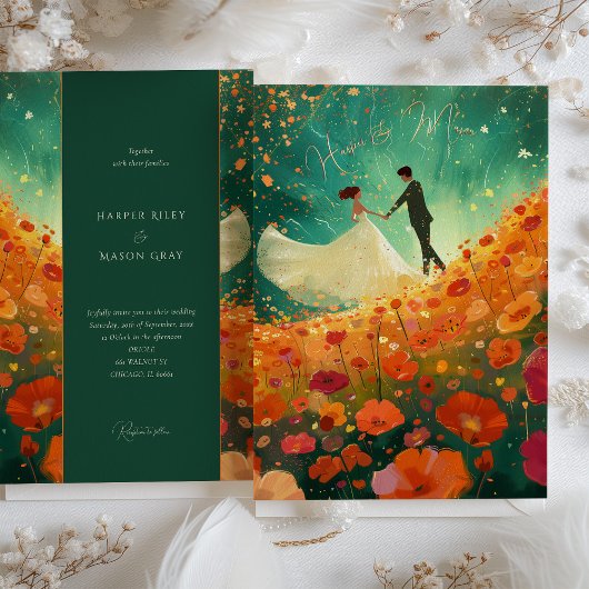 Sunset Meadow Dance Faire-part de mariage