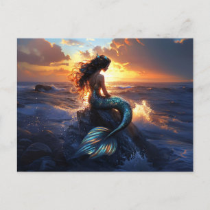 Sunset Mermaid Briefkaart