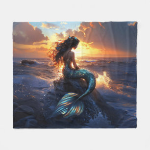 Sunset Mermaid Fleece Deken
