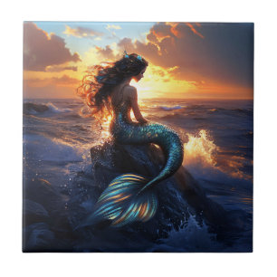 Sunset Mermaid Tegeltje