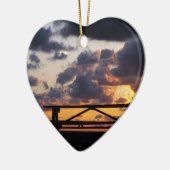 Sunset met Picnic Table Keramisch Ornament (Links)