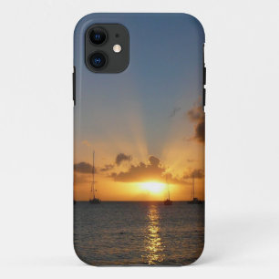 Sunset met Sailships Tropical Landscape Photo iPhone 11 Hoesje
