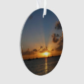 Sunset met Sailships Tropical Landscape Photo Ornament (voorkant)