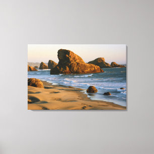 Sunset, Meyers Beach, Oregon, VS Canvas Afdruk
