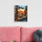 Sunset Mogollon Rim Arizona Pine Trees 8x10 Canvas Afdruk (Insitu (Woonkamer))