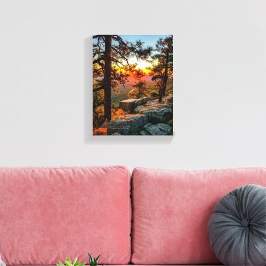 Sunset Mogollon Rim Arizona Pine Trees 8x10 Canvas Afdruk (Insitu (Woonkamer))