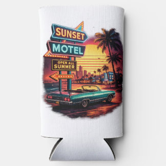 Sunset Motel Open Totaal de Nacht Retro Vormgeving